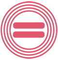 A pink circle with an equal symbol.