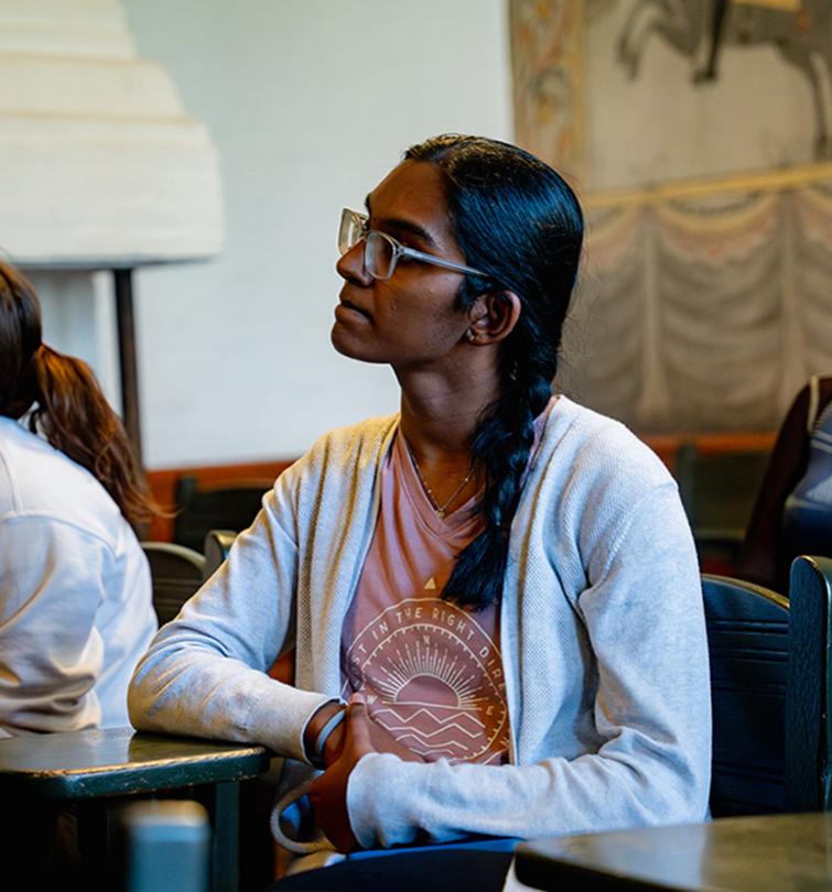 Student sitting at a desk.